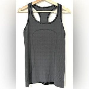 Lululemon Swiftly Tech Racerback Run Tank Black‎ White Stripe 8